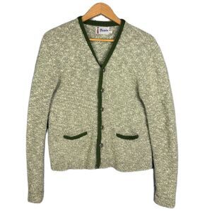 Vintage Darwin Wool Cardigan Sweater Men’s L Green Grunge Kurt Cobain Rare